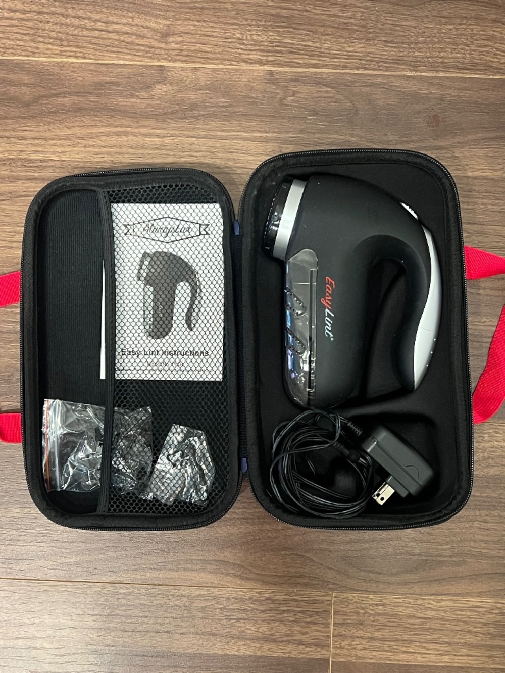 AlwaysLux EasyLint Professional Fabric Shaver Bundle with Red Storage Case